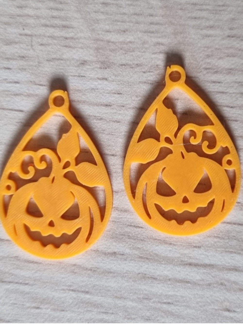 Orange Pumpkin Teardrop Earrings - Women's Halloween Accessory